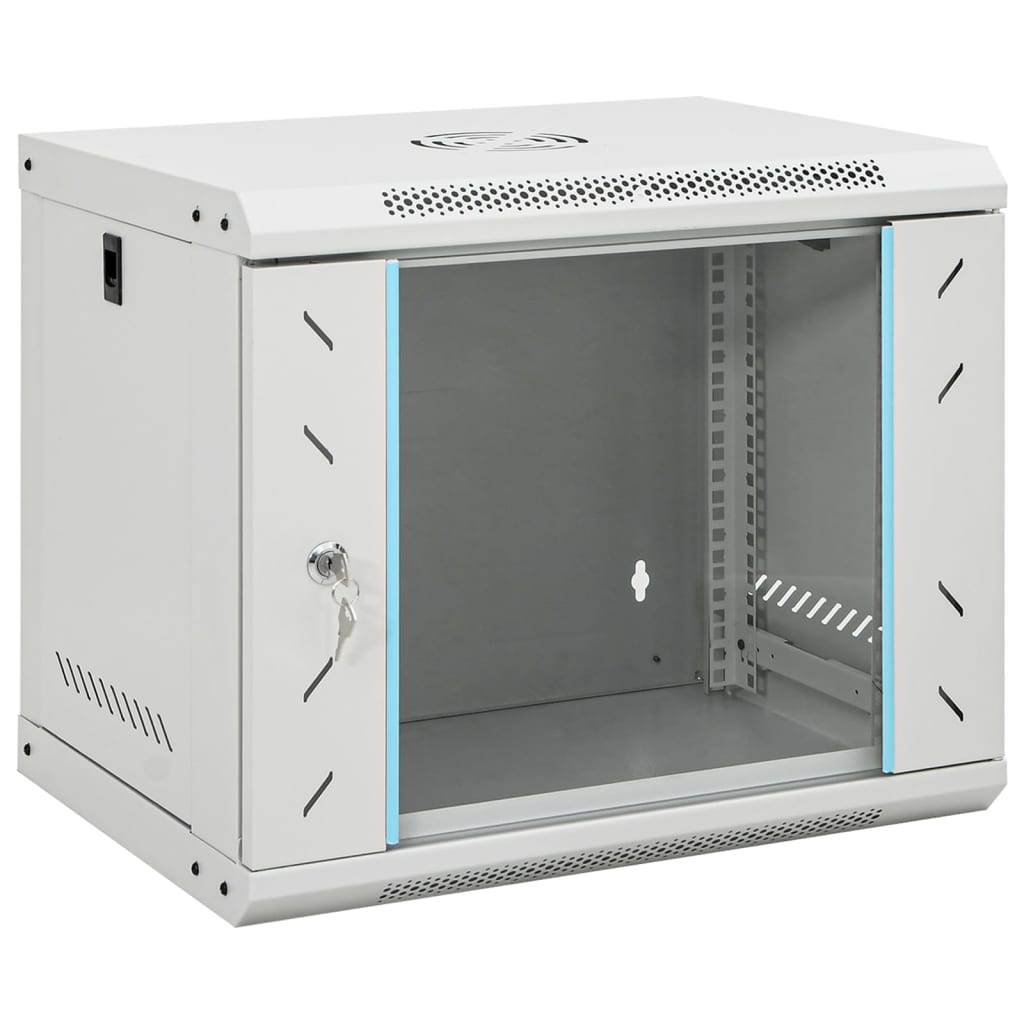 vidaXL 9U Wall Mounted Network Cabinet 19" IP20 53x40x45 cm