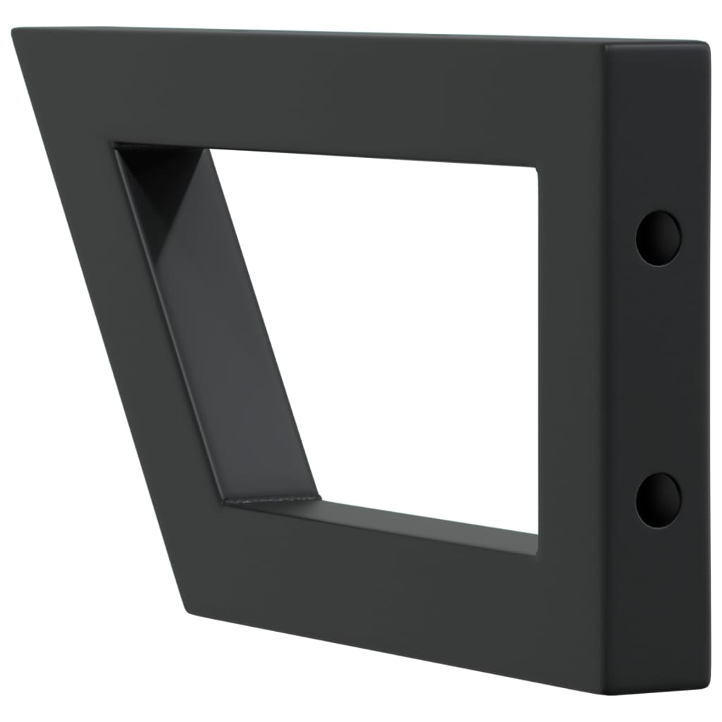 vidaXL Shelf Brackets for Washbasin 2 pcs Black Trapezium Steel