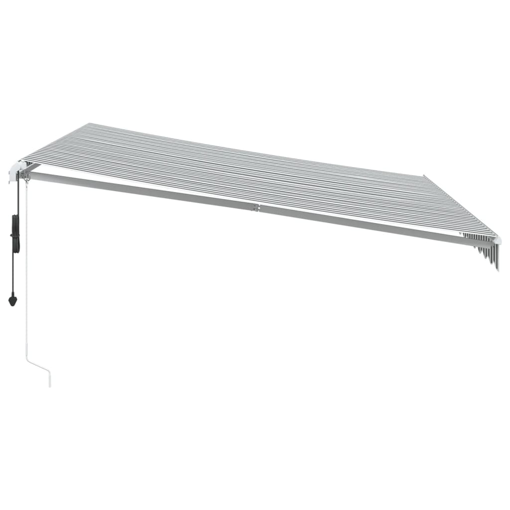 vidaXL Automatic Retractable Awning with LED Anthracite&White 400x300 cm