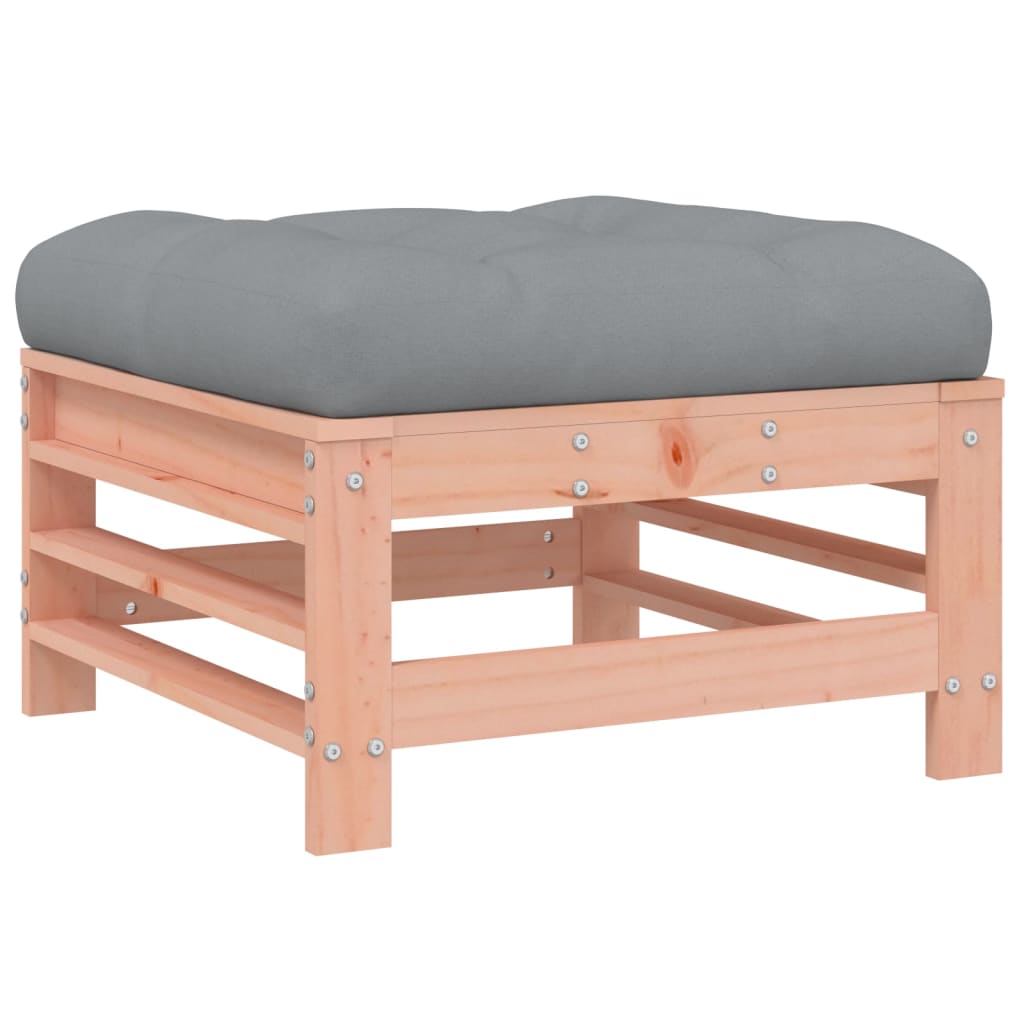 vidaXL Garden Footstool with Cushion Solid Wood Douglas