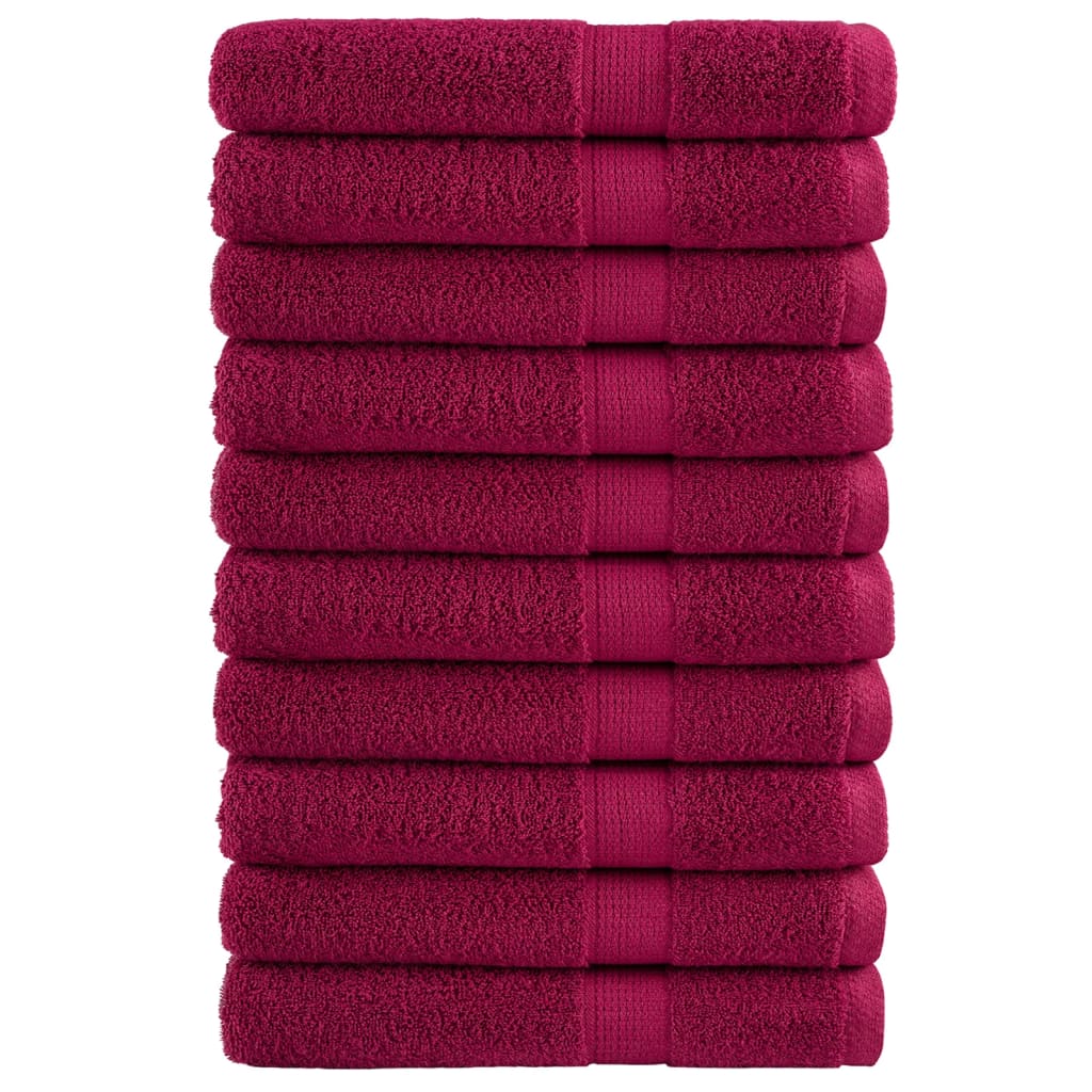 vidaXL Premium Sauna Towels SOLUND 10pcs Bordeaux 80x200cm 600gsm