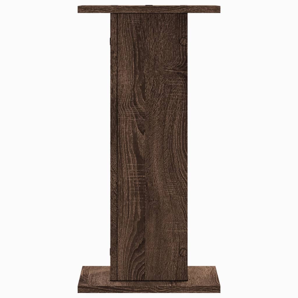 vidaXL Speaker Stands 2 pcs Brown Oak 30x30x60 cm Engineered Wood