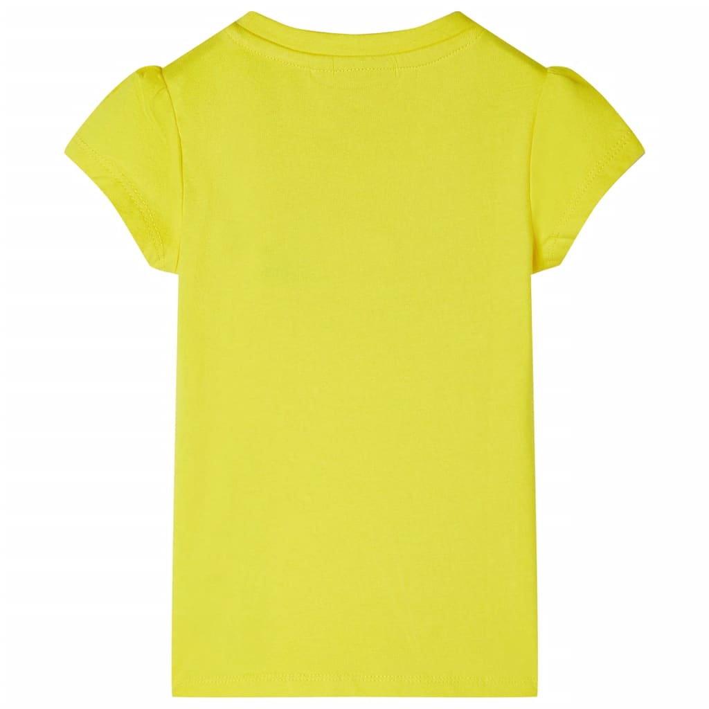 Kids' T-shirt with Cap Sleeves Bright Yellow 104