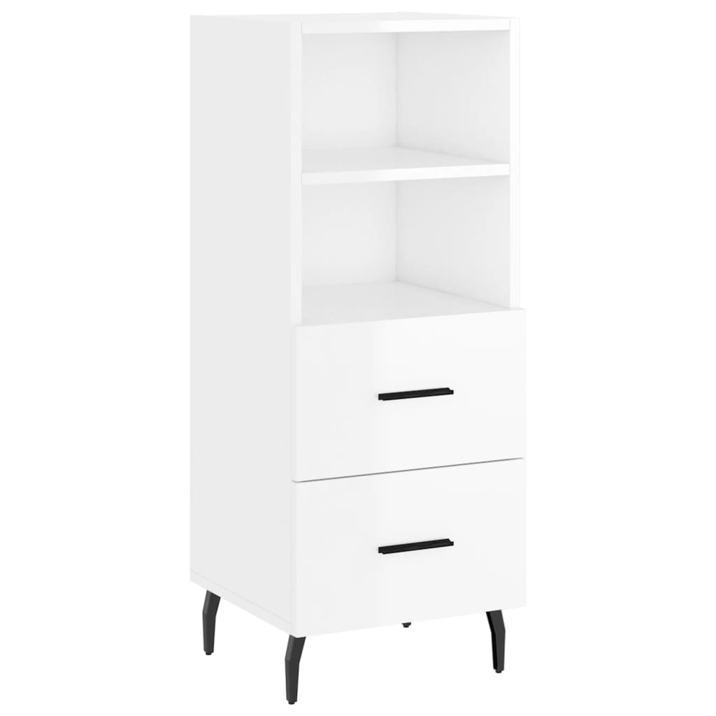 vidaXL Sideboard High Gloss White 34.5x34x90 cm Engineered Wood