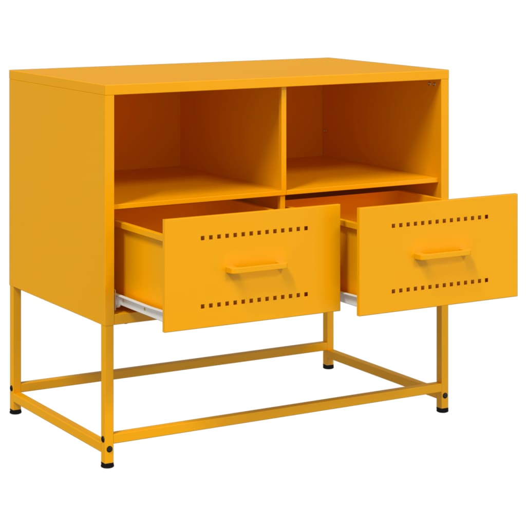 vidaXL TV Cabinet Mustard Yellow 68x39x60.5 cm Steel