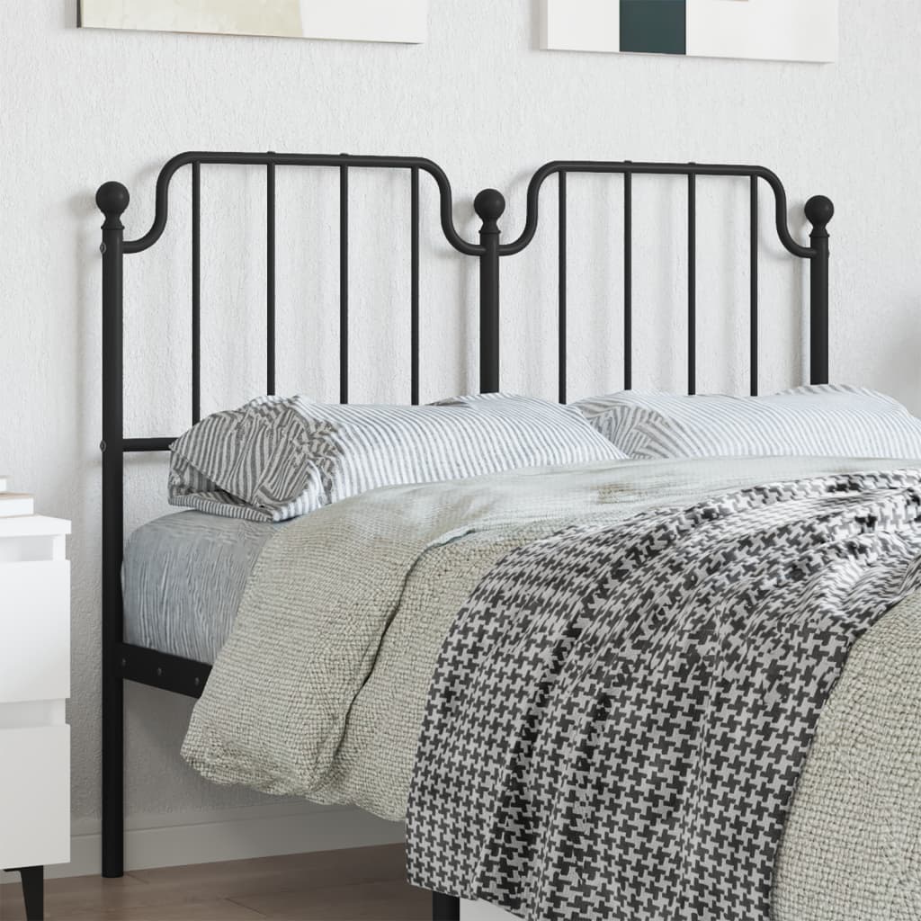 vidaXL Metal Headboard Black 120 cm