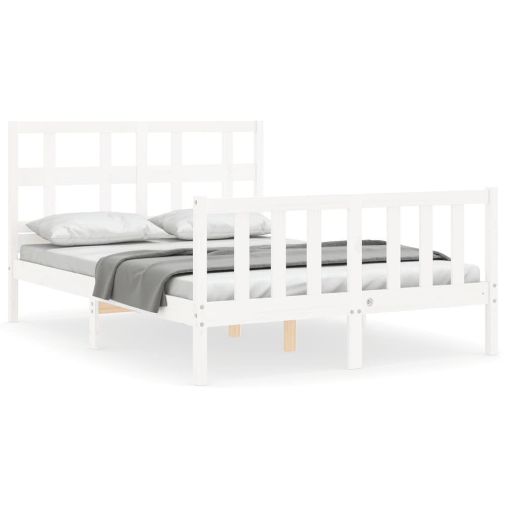 vidaXL Bed Frame without Mattress White 140x200 cm Solid Wood Pine