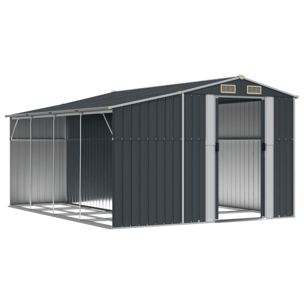 vidaXL Garden Shed Anthracite 277x365.5x179 cm Galvanised Steel