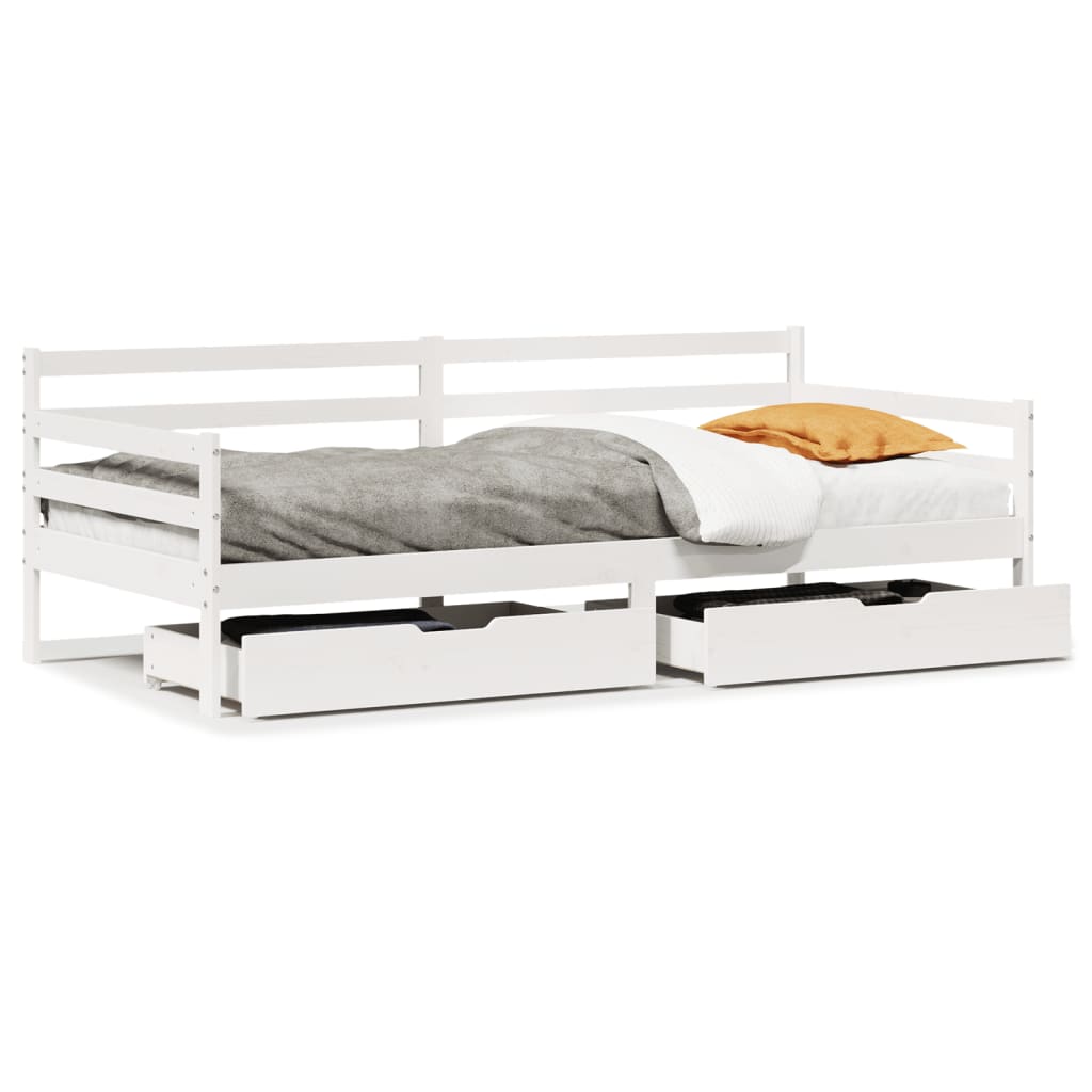 vidaXL Daybed with Drawers without Mattress 90x200 cm Solid Wood