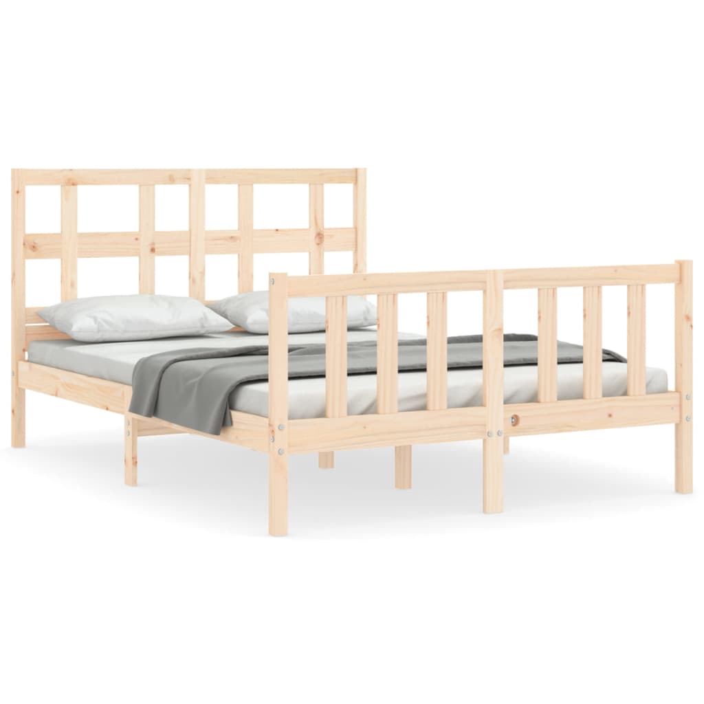 vidaXL Bed Frame without Mattress Double Solid Wood Pine