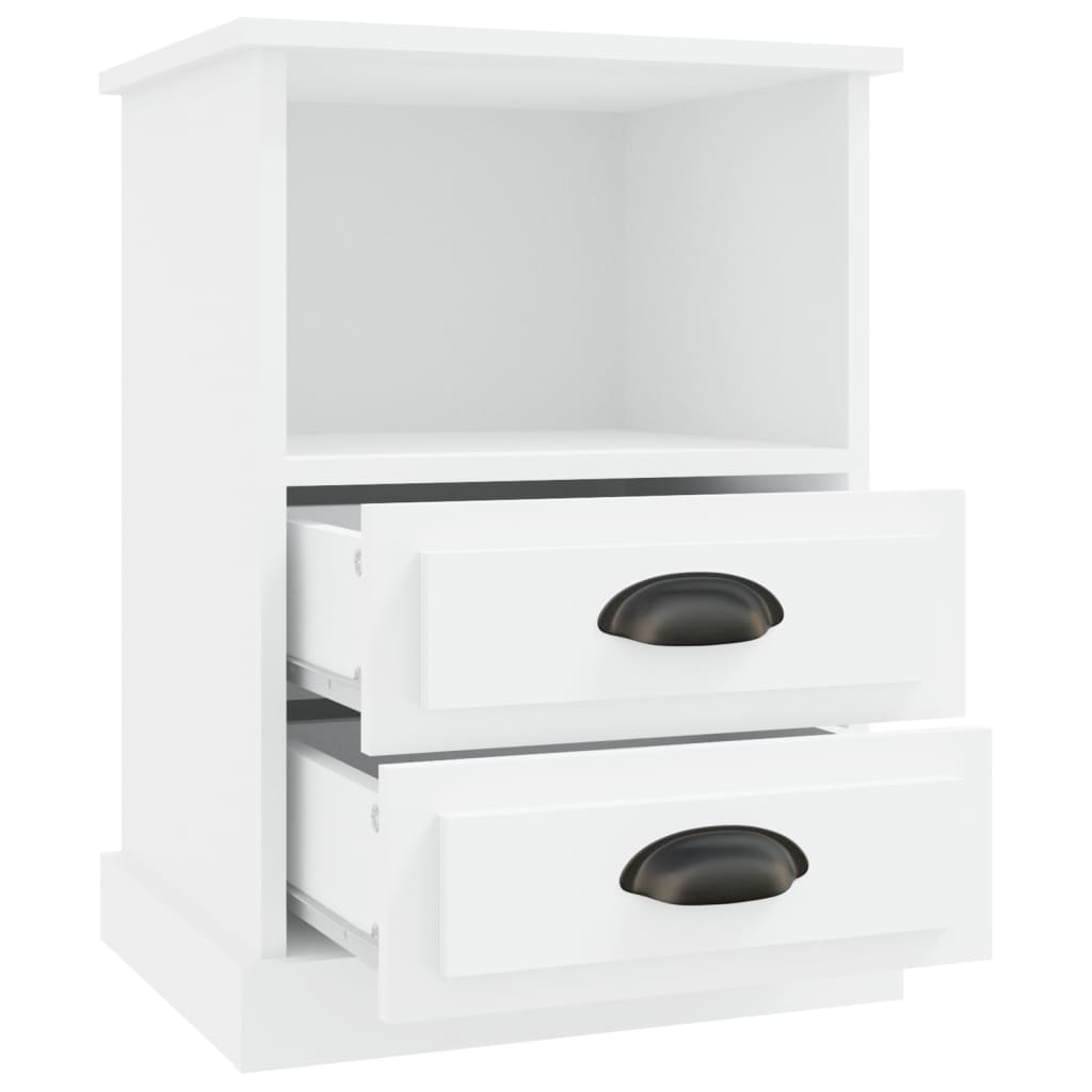 vidaXL Bedside Cabinets 2 pcs White 43x36x60 cm