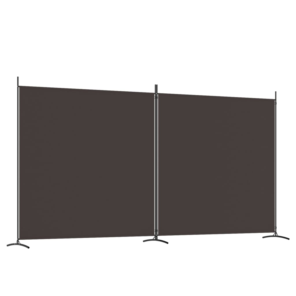 vidaXL 2-Panel Room Divider Brown 348x180 cm Fabric