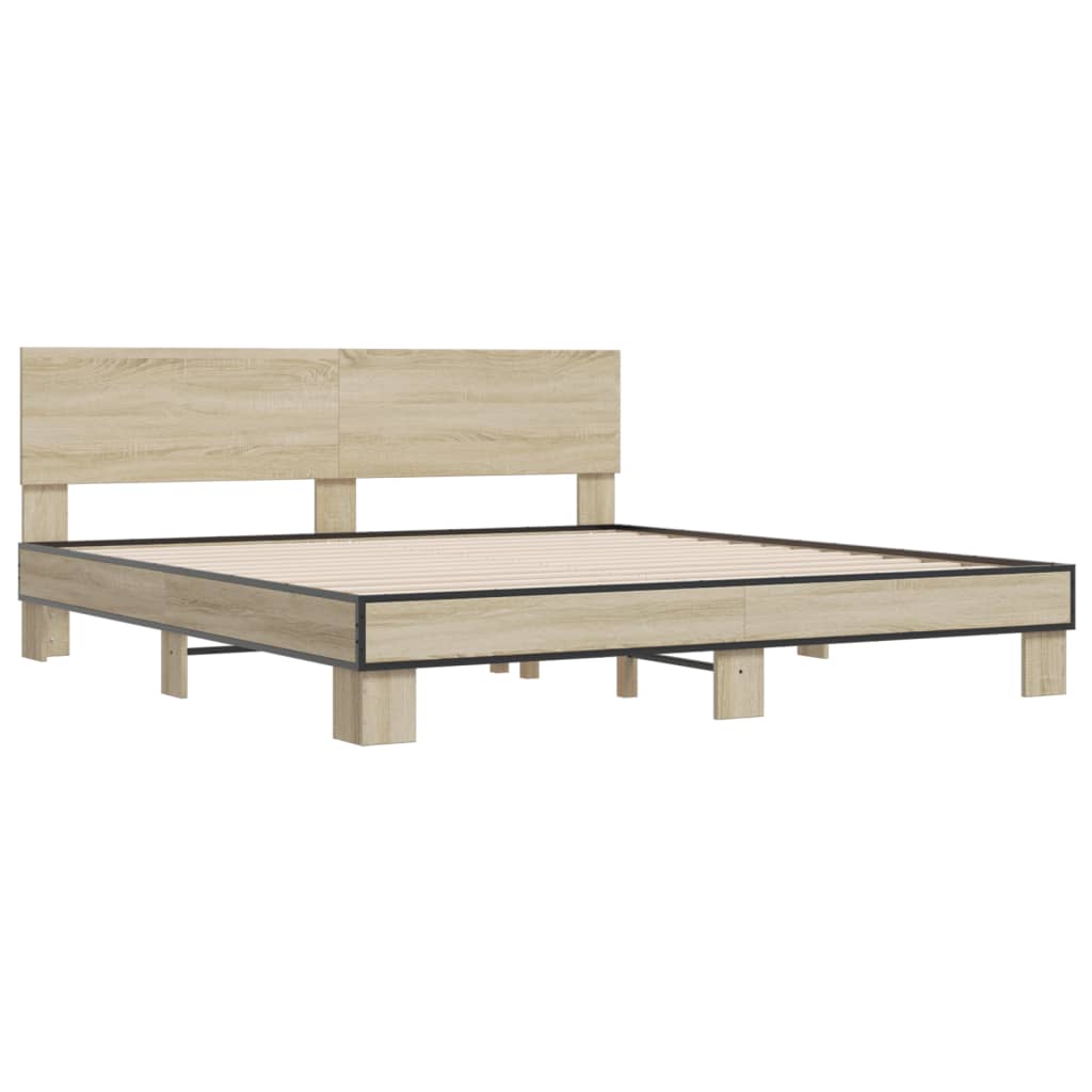 vidaXL Bed Frame without Mattress Sonoma Oak 200x200 cm