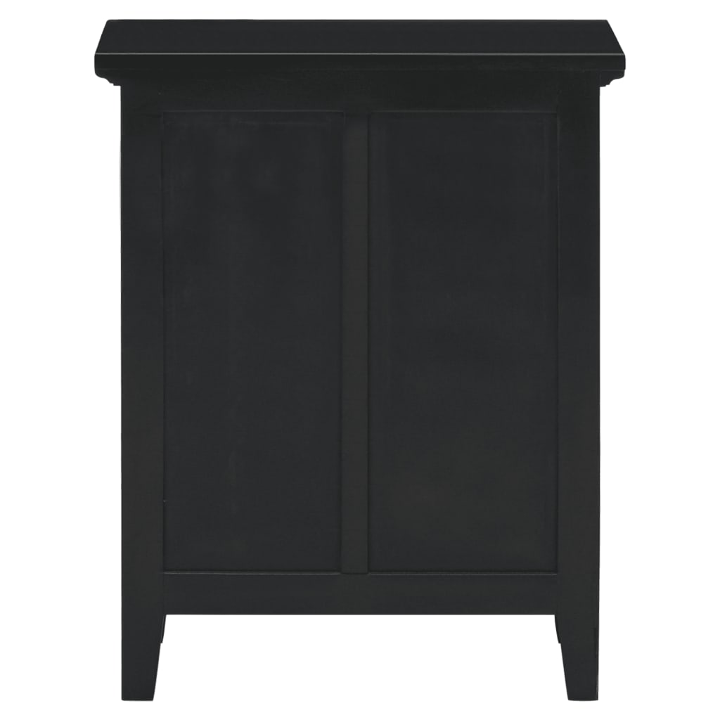 vidaXL Bedside Cabinet Black 60x30x75 cm Solid Wood Mahogany