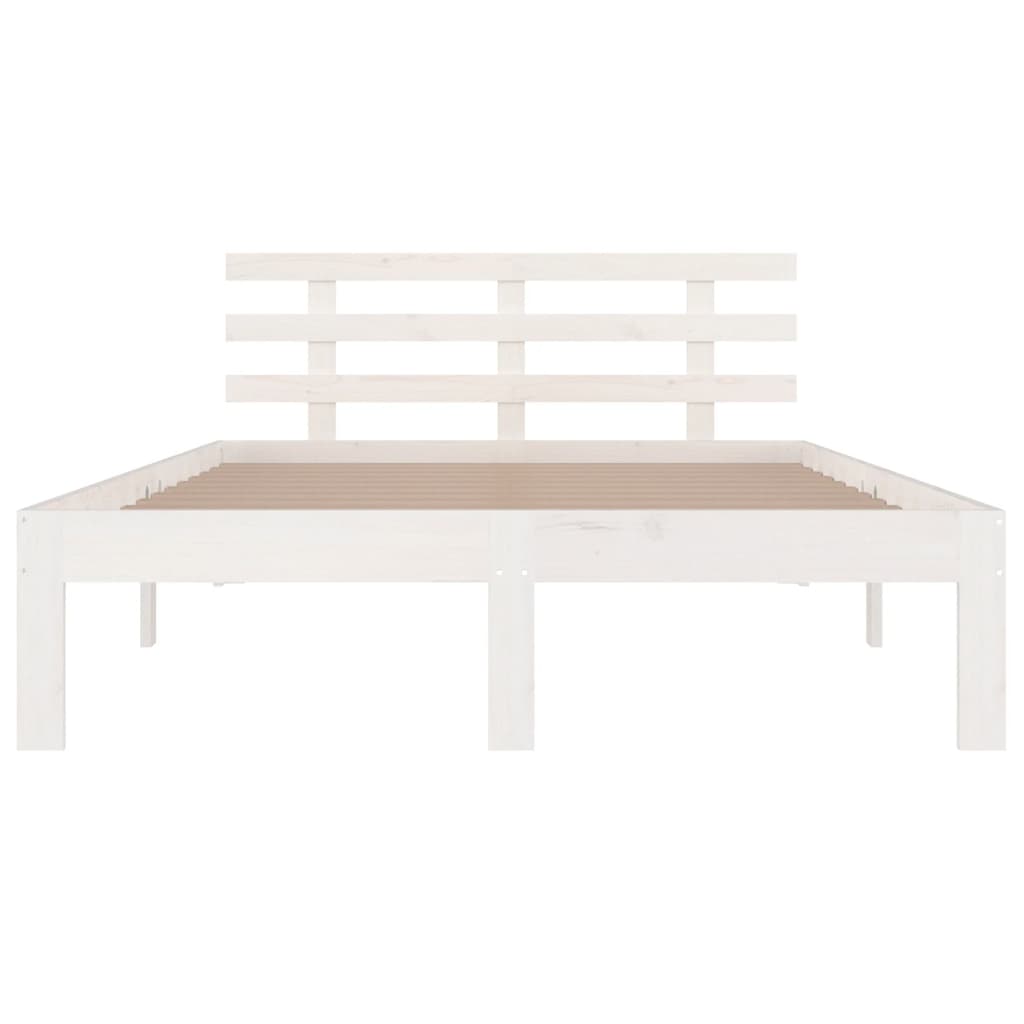 vidaXL Bed Frame without Mattress White Solid Wood 140x200 cm