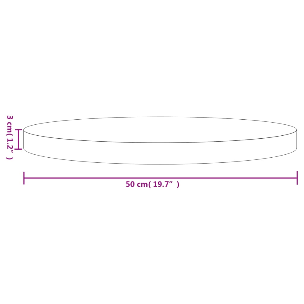 vidaXL Table Top Round White Ø50x3 cm Solid Wood Pine