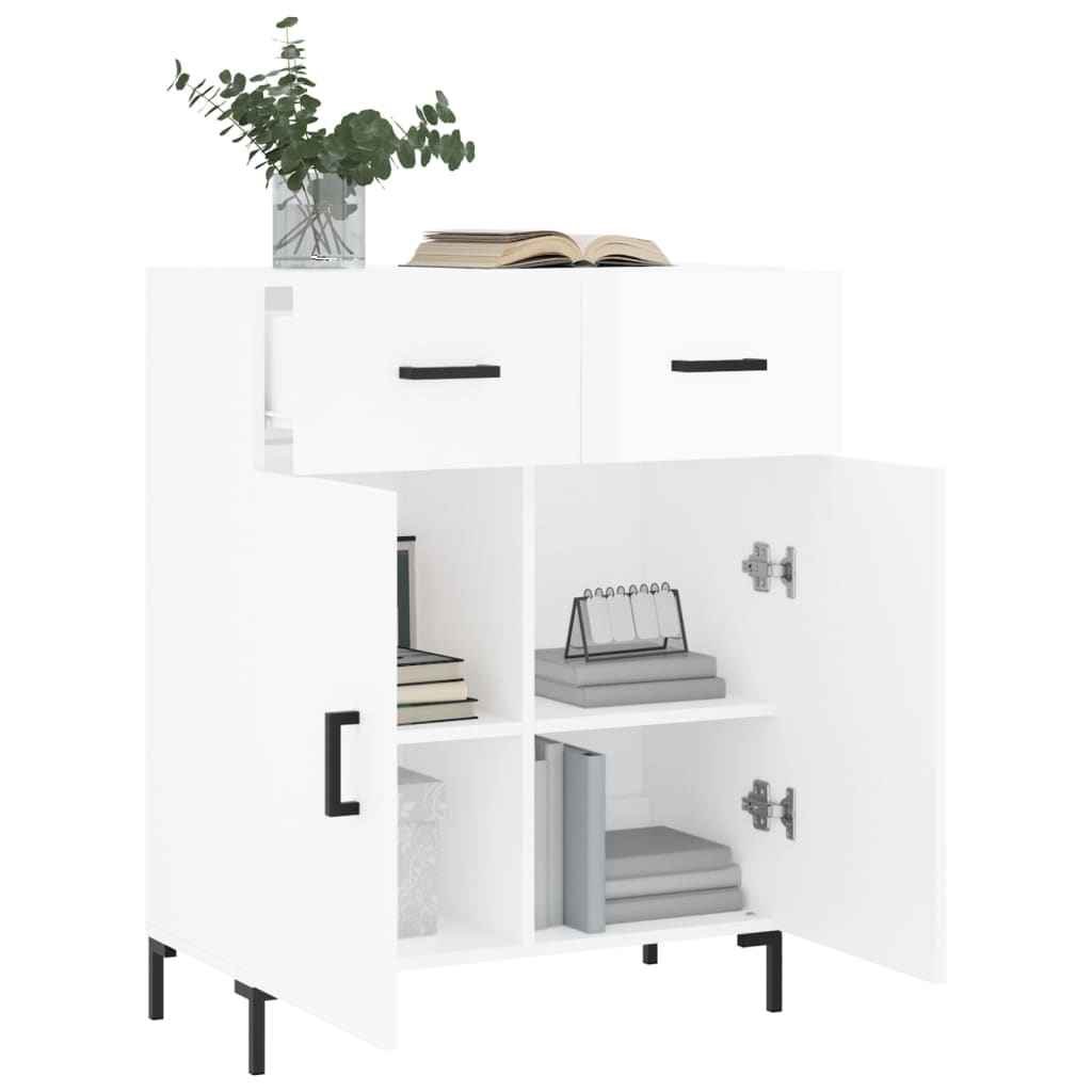 vidaXL Sideboard High Gloss White 69.5x34x90 cm Engineered Wood