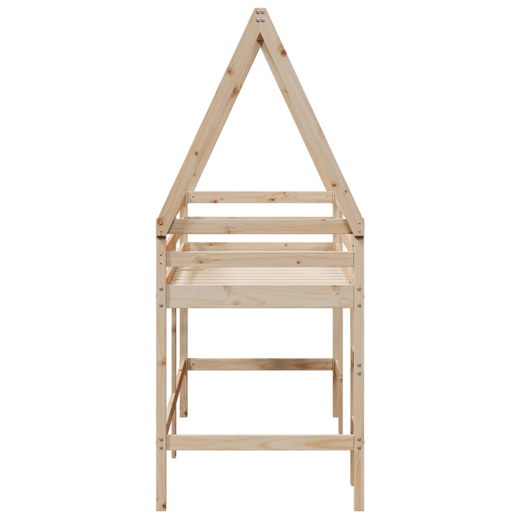 vidaXL Loft Bed with Ladder and Roof without Mattress 80x200 cm