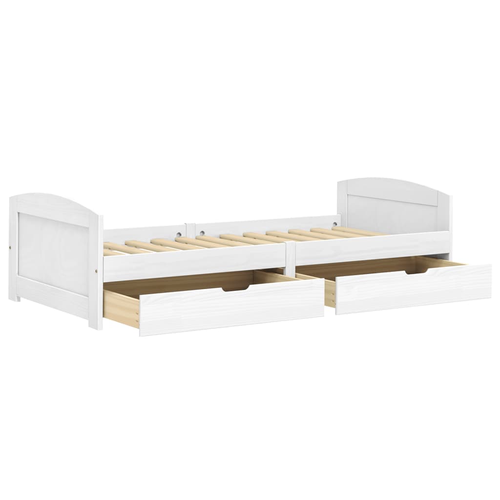 vidaXL Day Bed with 2 Drawers without Mattress "IRUN" White 90x200 cm