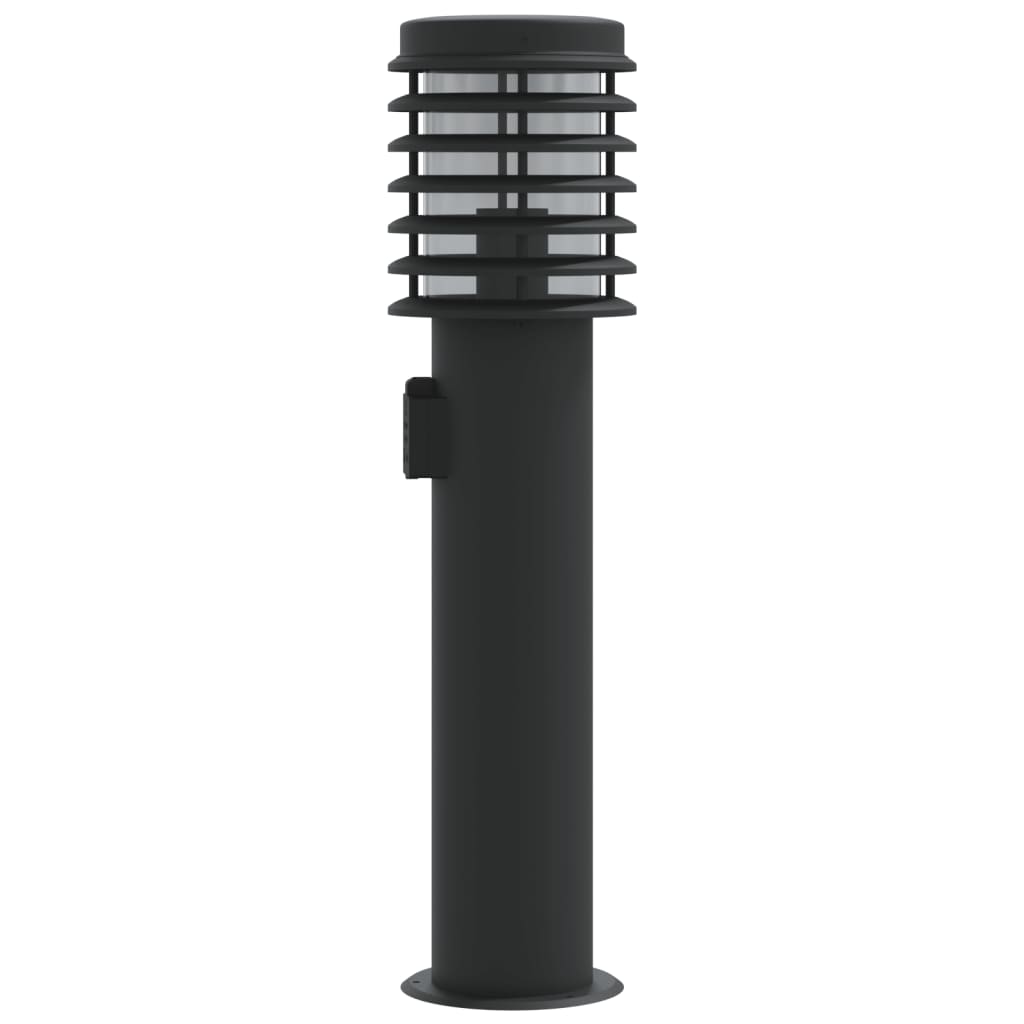 vidaXL Outdoor Floor Lamp with Outlet Black 60 cm Stainless Steel