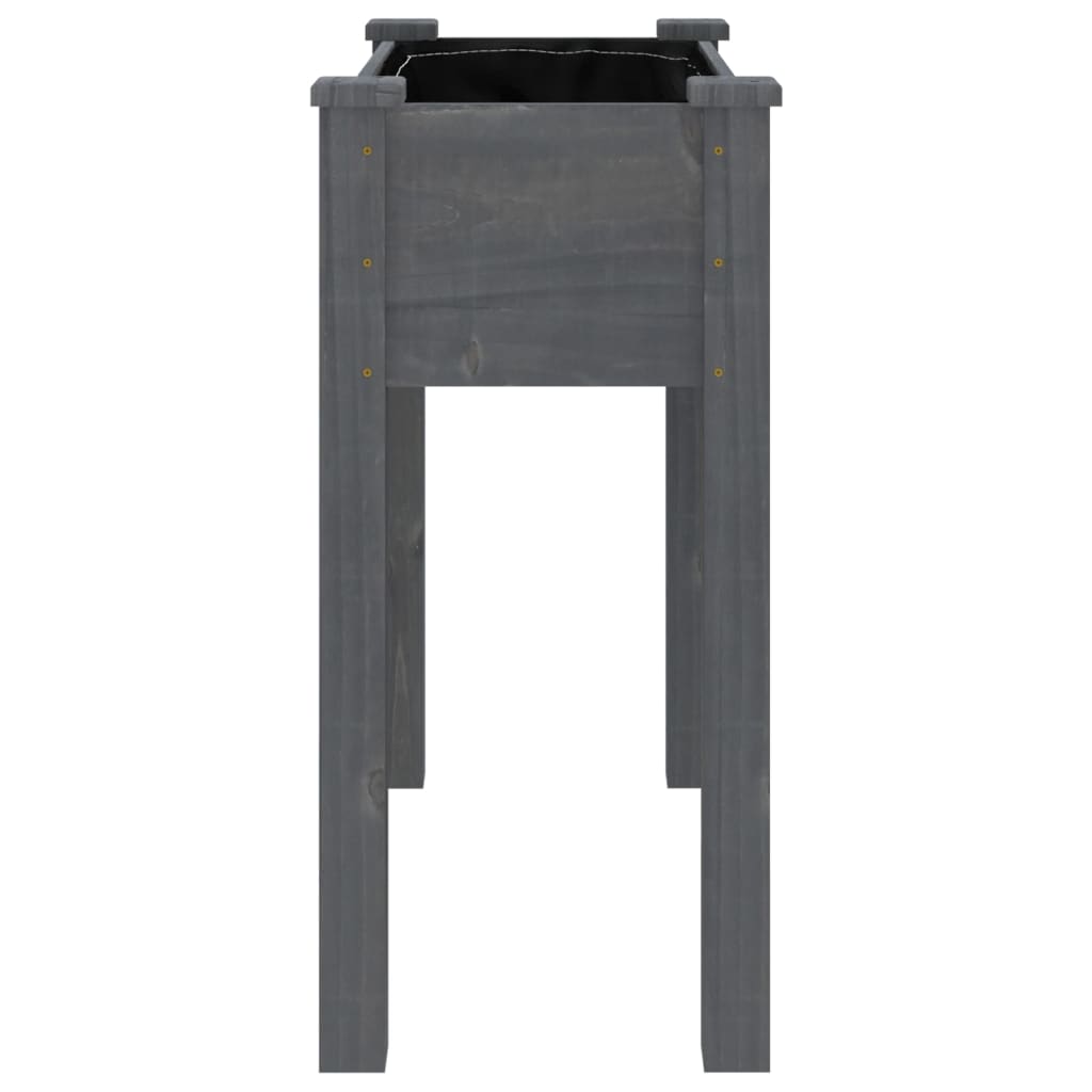 vidaXL Planter with Liner Grey 71x37x76 cm Solid Wood Fir