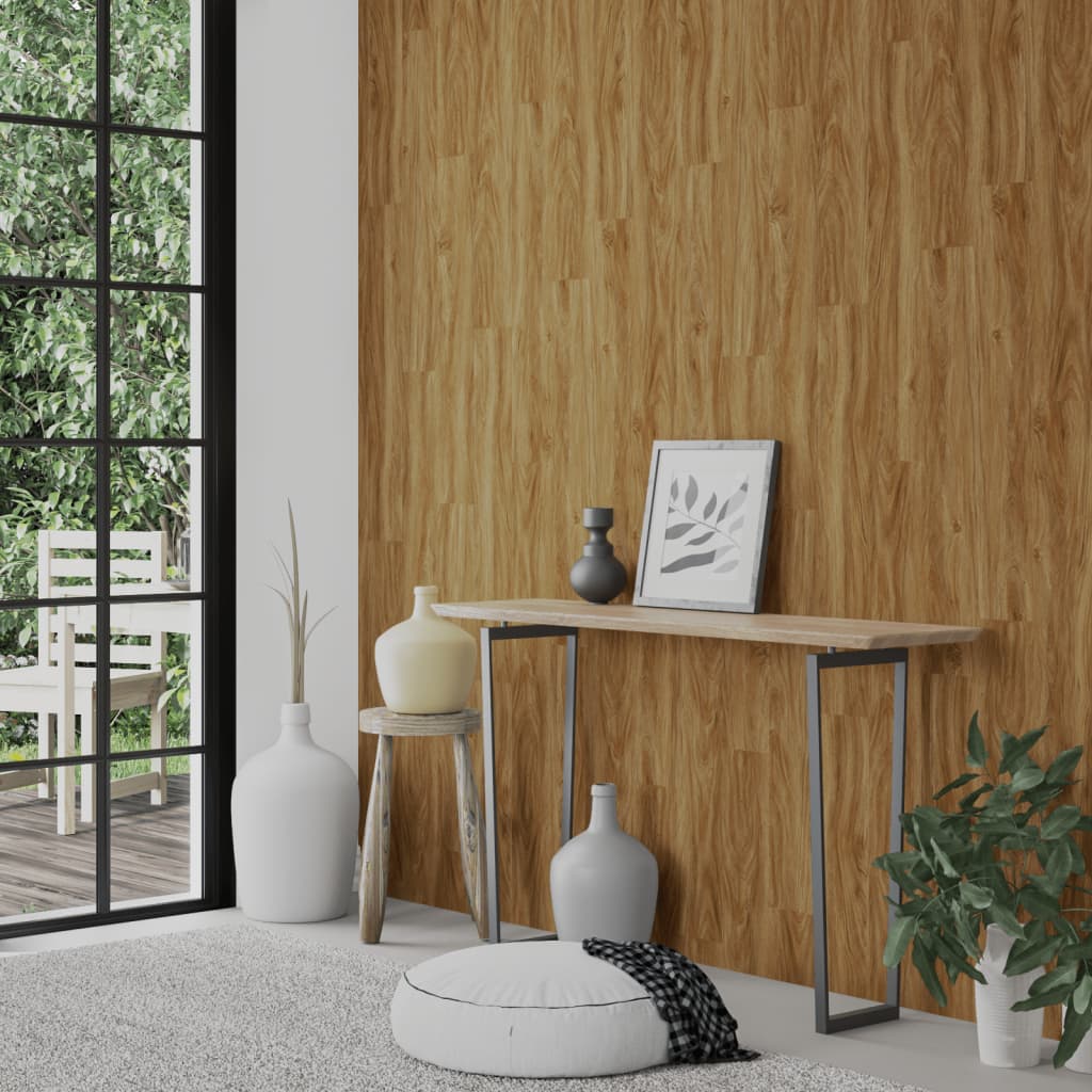 vidaXL Wall Panels Wood Look Brown PVC 2.06 m²