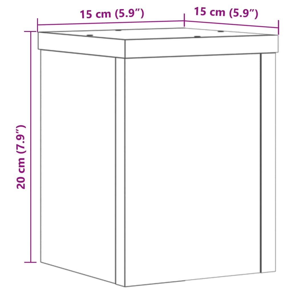 vidaXL Plant Stands 2 pcs White 15x15x20 cm Engineered Wood