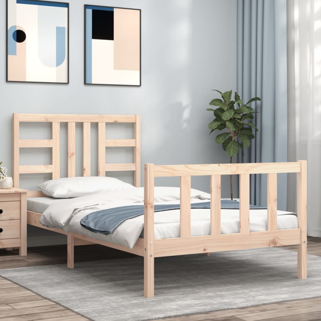 vidaXL Bed Frame without Mattress 90x190 cm Single Solid Wood Pine