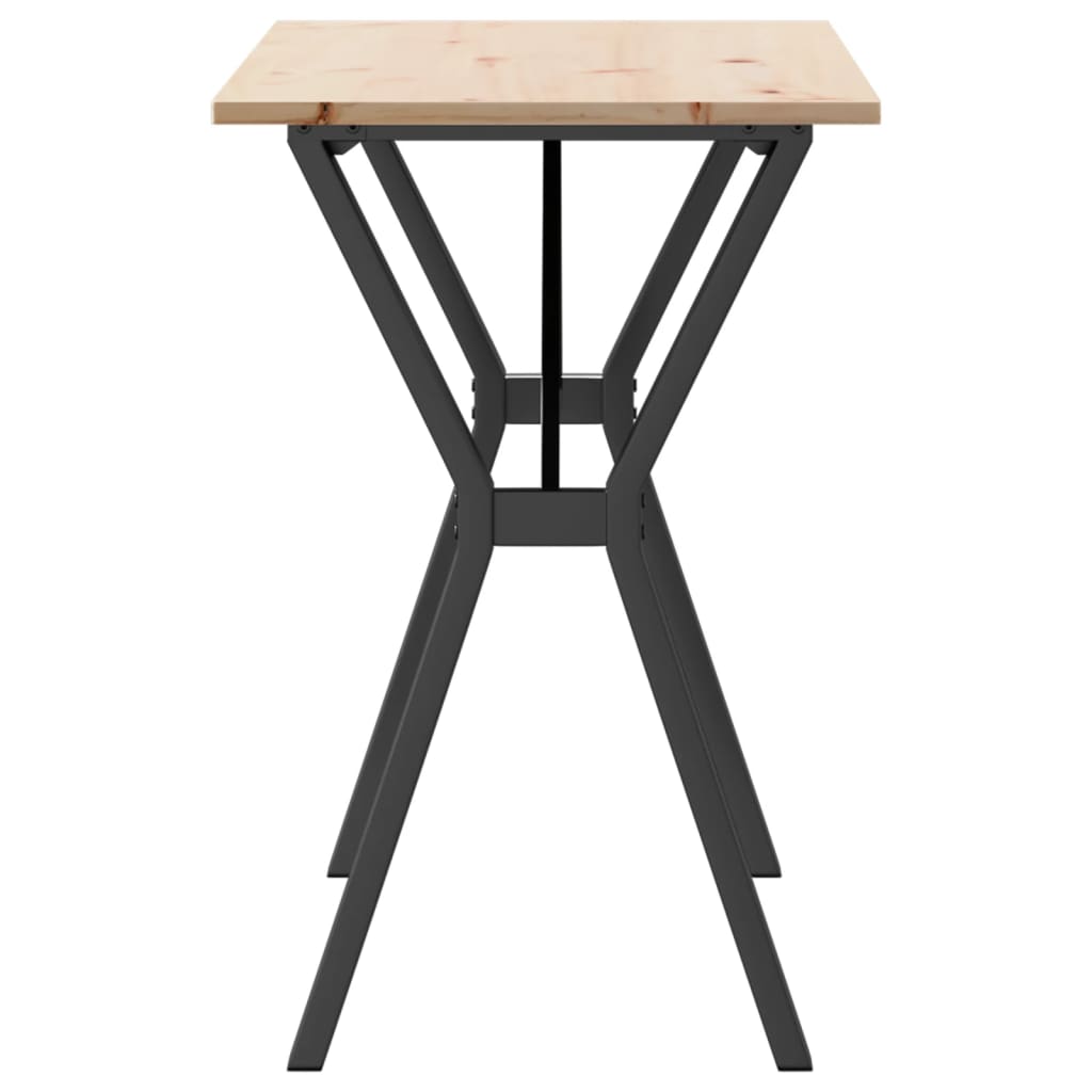 vidaXL Dining Table Y-Frame 100x50x75 cm Solid Wood Pine and Cast Iron