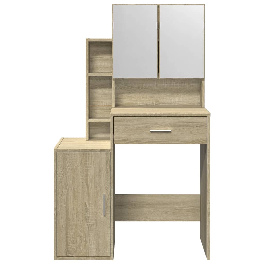 vidaXL Dressing Table with Cabinet Sonoma Oak 80x35x132 cm