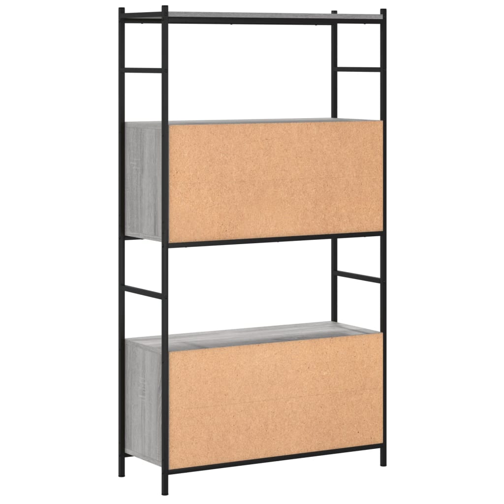 vidaXL Bookshelf Grey Sonoma 80x30x145.5 cm Engineered Wood and Iron