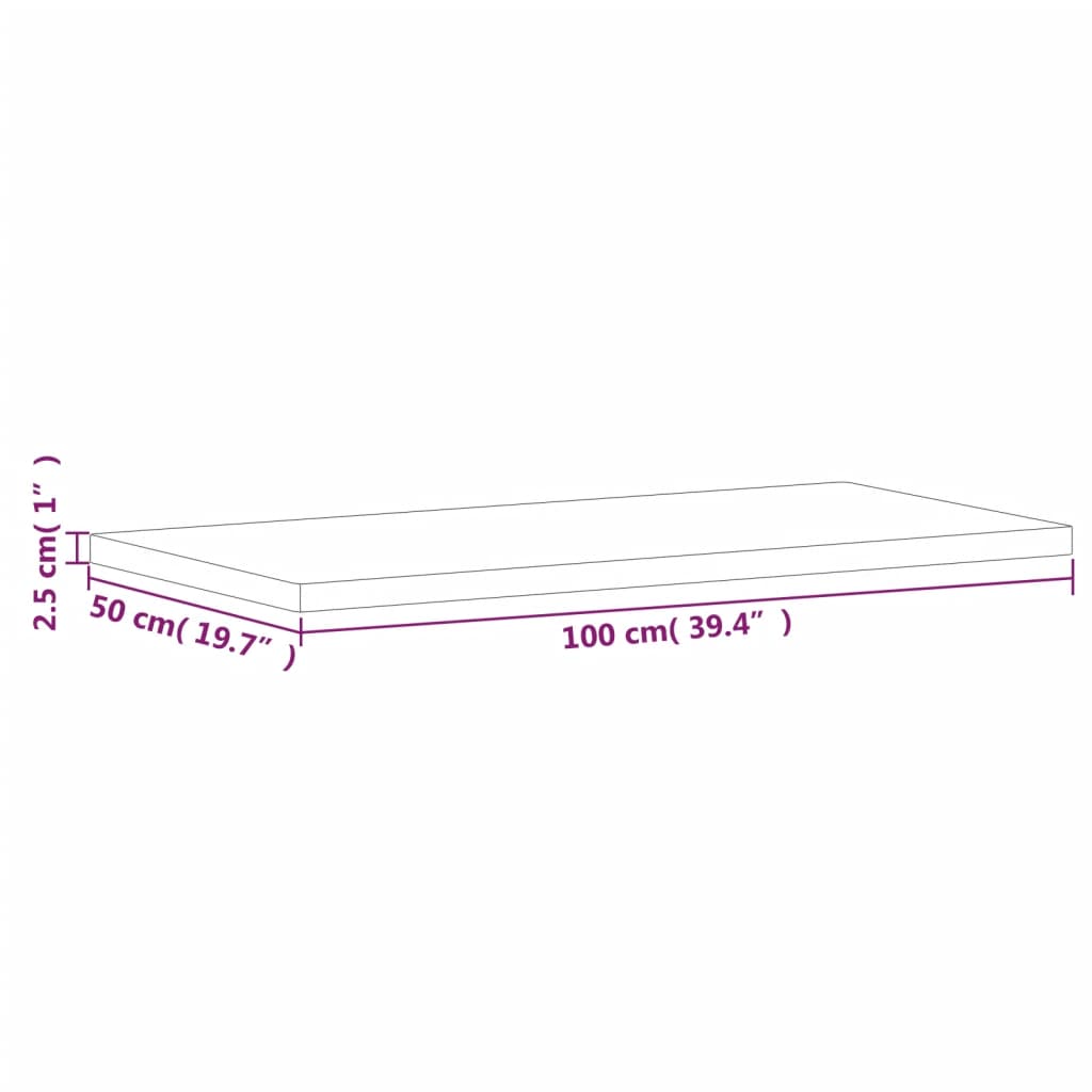 vidaXL Bathroom Countertop 100x50x2.5 cm Solid Wood Beech