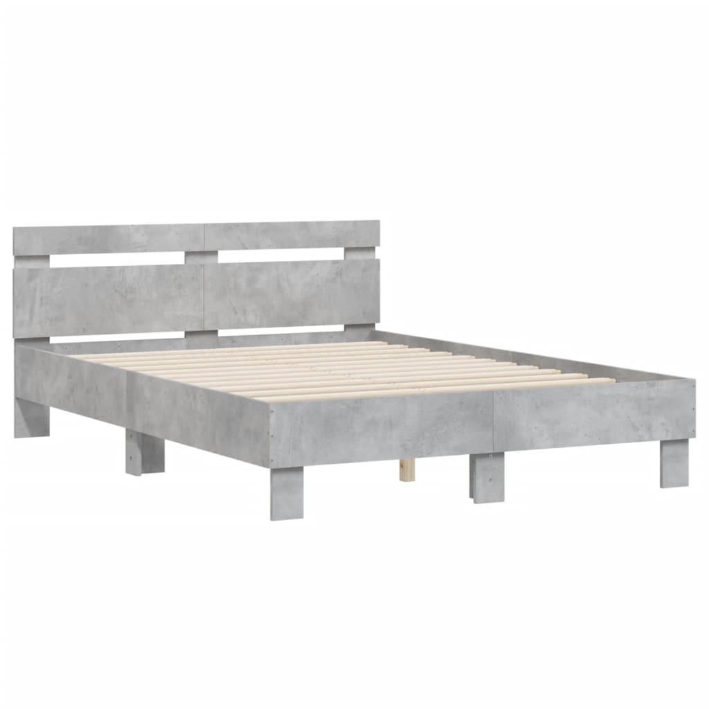 vidaXL Bed Frame without Mattress Concrete Grey 120x190 cm Small Double