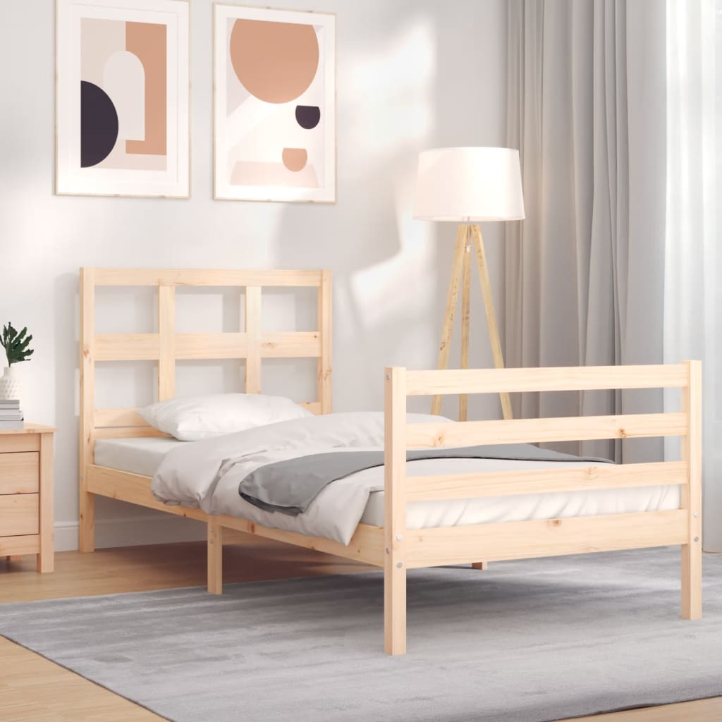 vidaXL Bed Frame without Mattress 90x200 cm Solid Wood