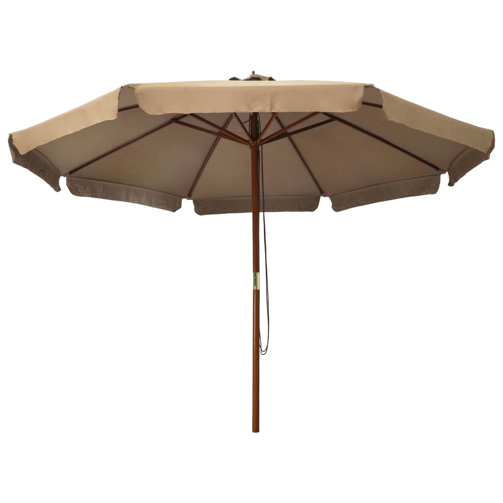 vidaXL Garden Parasol with Wooden Pole 330 cm Taupe