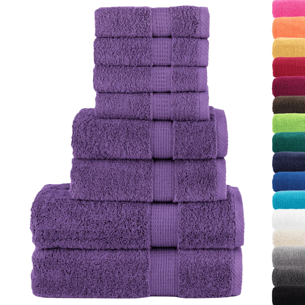 vidaXL 8 Piece Premium Towel Set SOLUND Purple 600 gsm