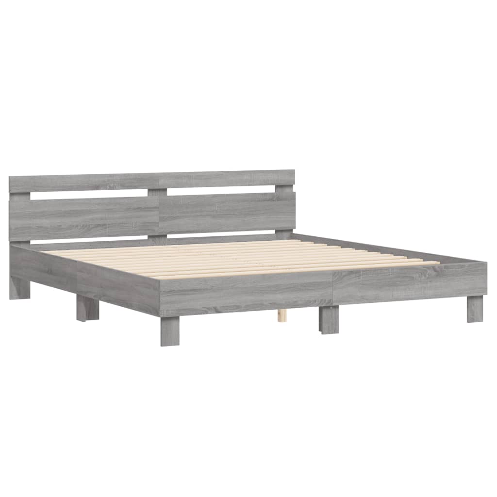 vidaXL Bed Frame without Mattress Grey Sonoma 160x200 cm