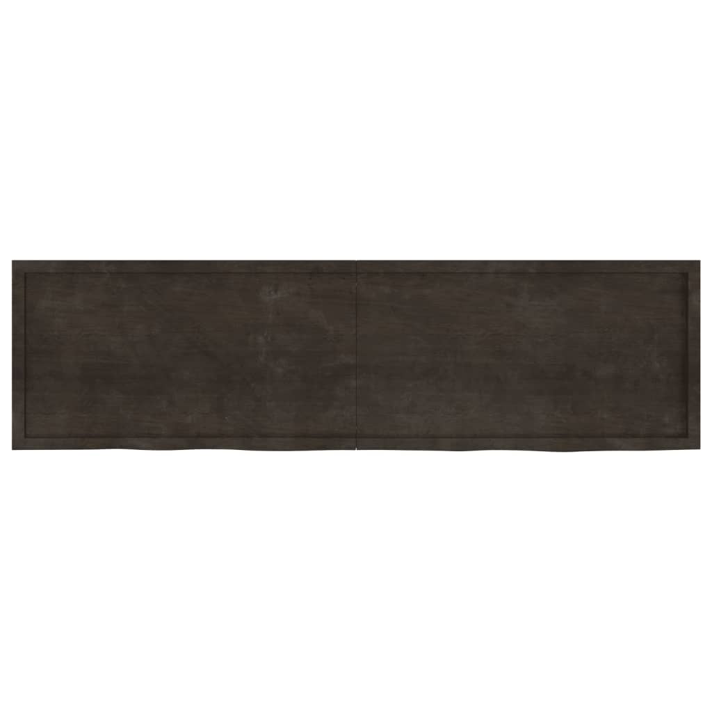 vidaXL Bathroom Countertop Dark Brown 220x60x(2-4) cm Treated Solid Wood