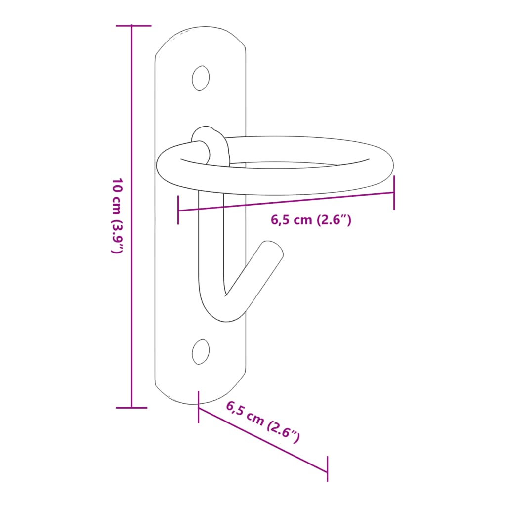 vidaXL Bucket Hooks 3 pcs Wall Mounted Silver Galvanised Steel