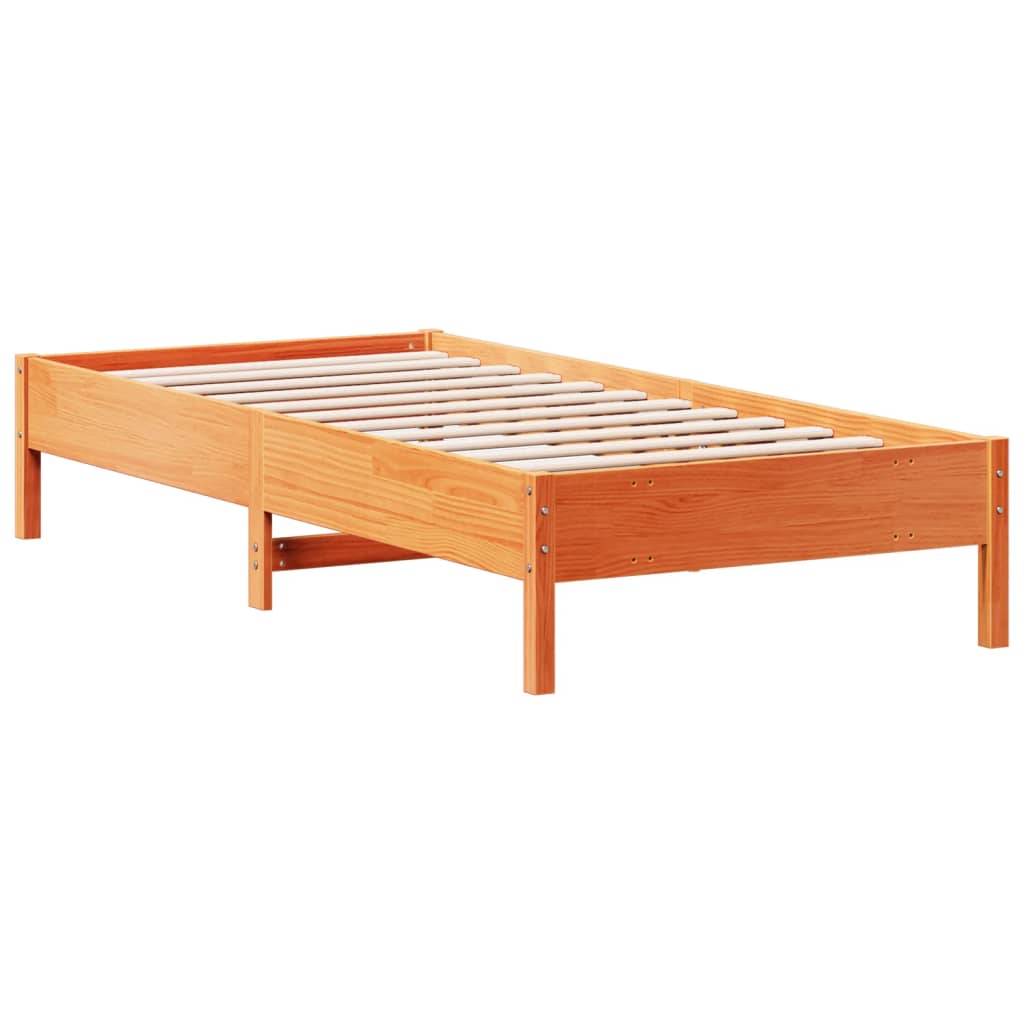 vidaXL Bed Frame without Mattress Wax Brown 100x200 cm Solid Wood Pine