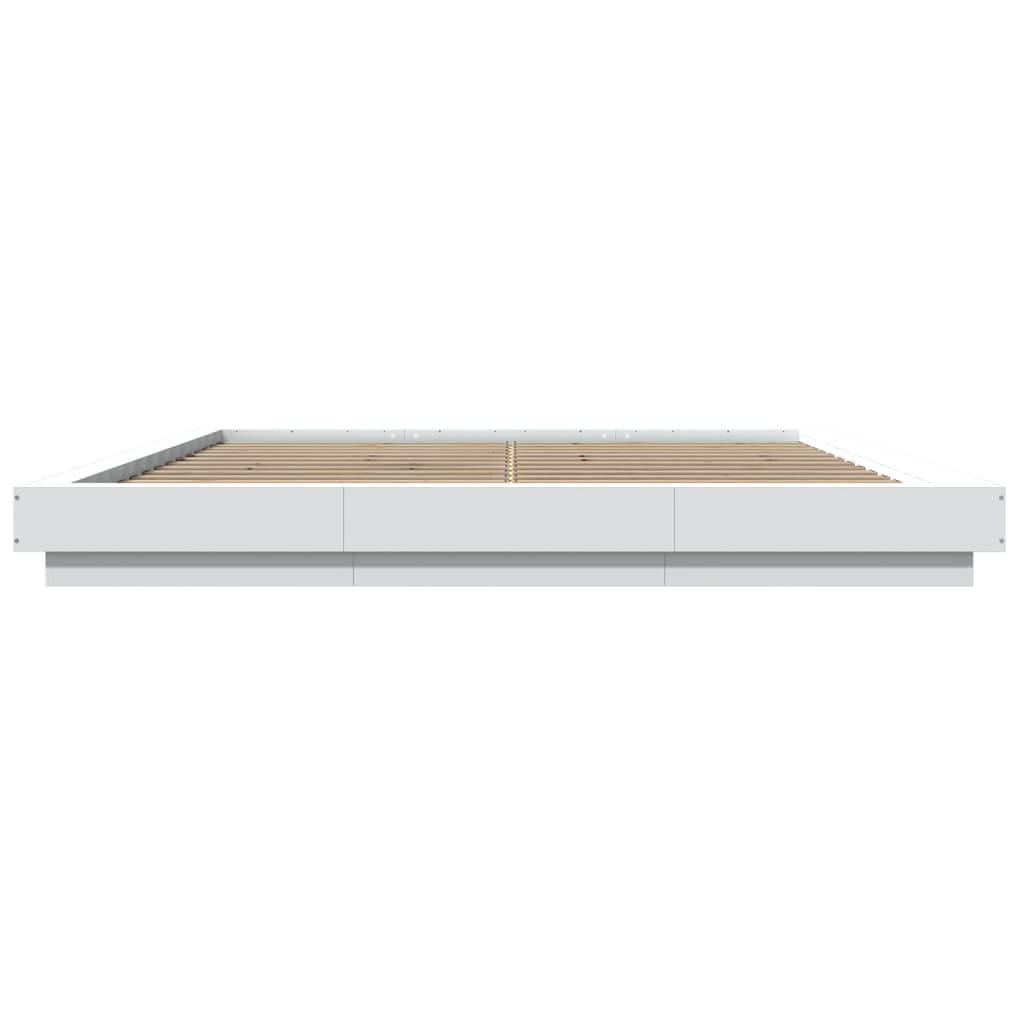 vidaXL Bed Frame with LED Lights without Mattress White 200x200 cm