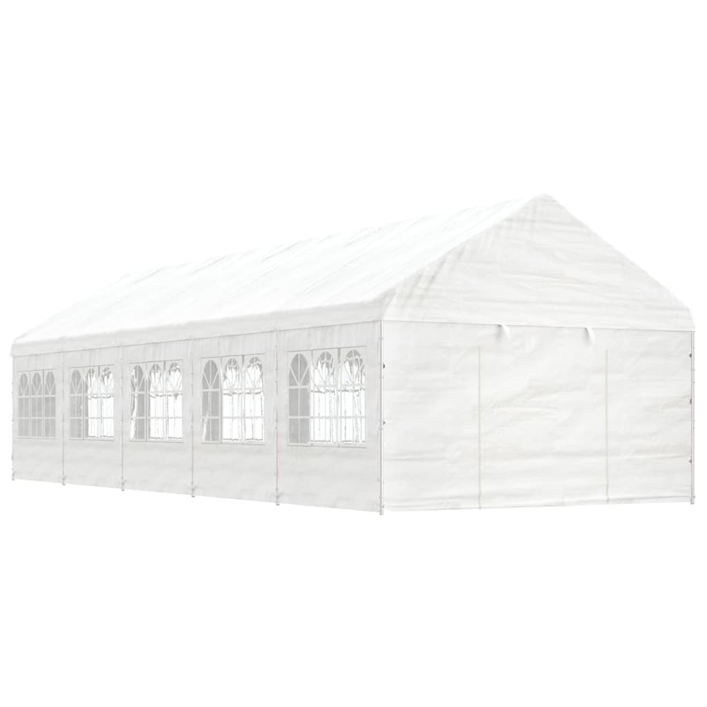 vidaXL Gazebo with Roof White 11.15x4.08x3.22 m Polyethylene