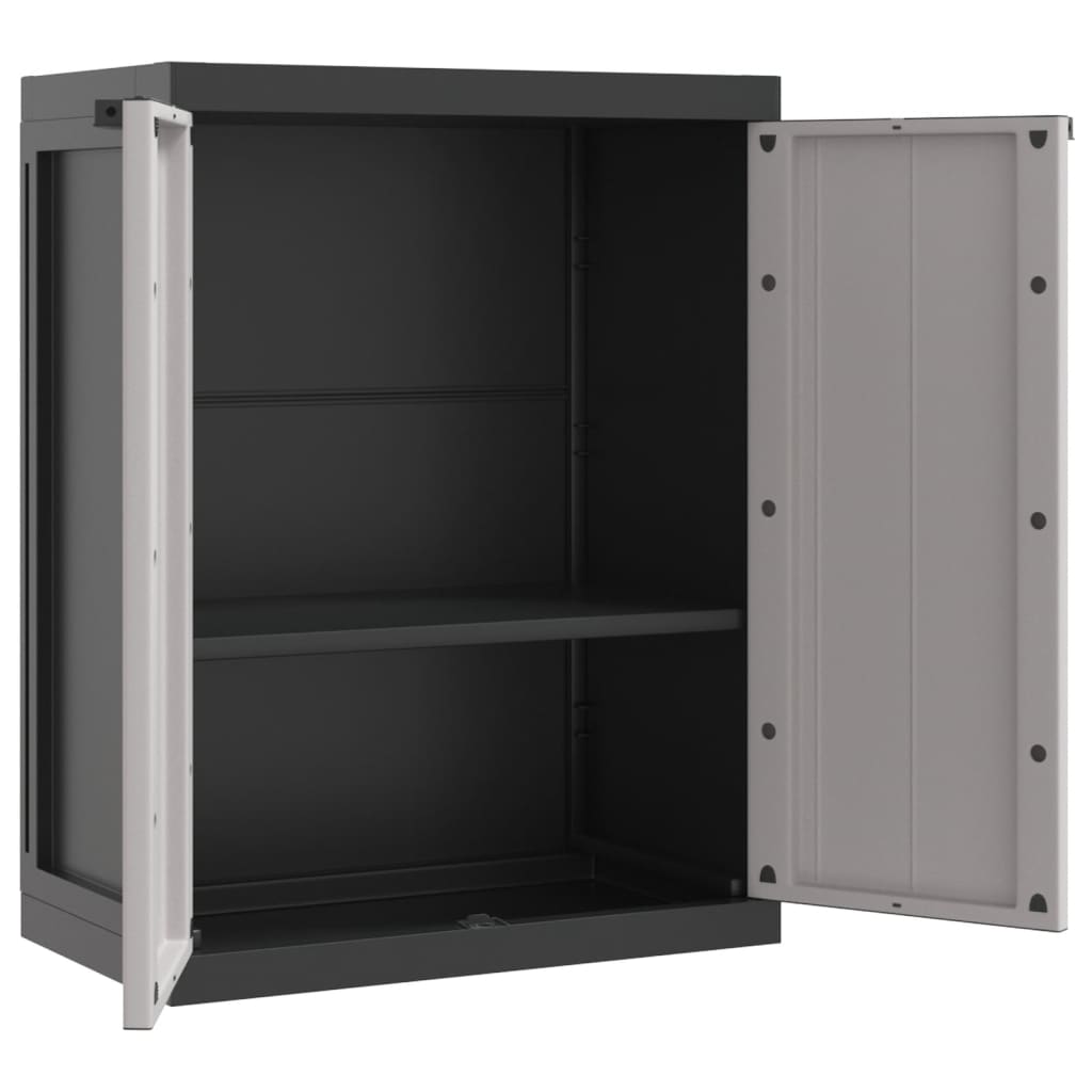 vidaXL Outdoor Storage Cabinet Grey and Black 65x37x85 cm PP