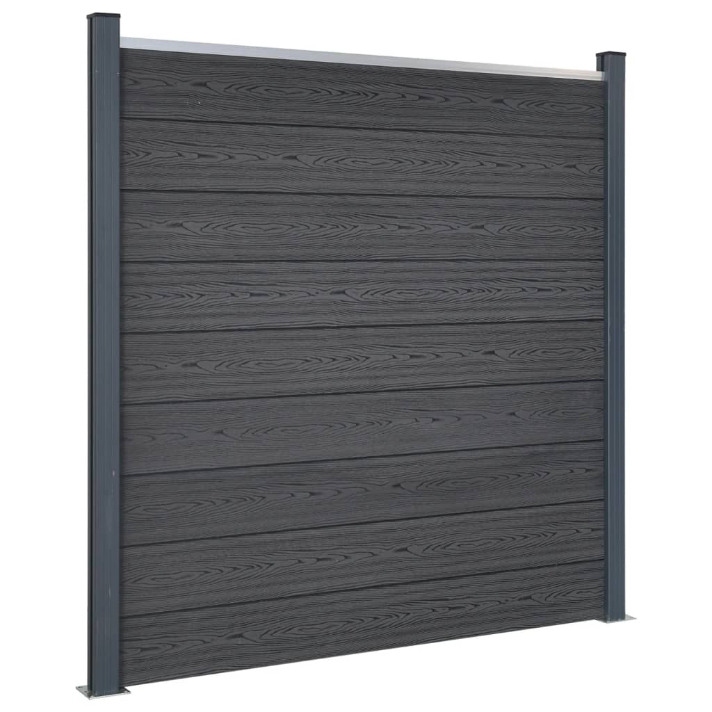 vidaXL Fence Panel Set Grey 353x186 cm WPC