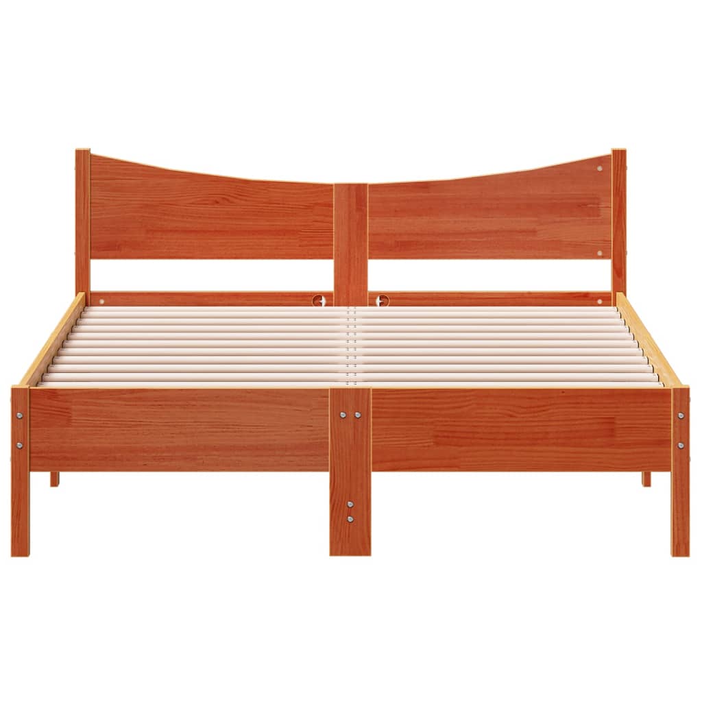 vidaXL Bed Frame without Mattress Wax Brown 140x200 cm Solid Wood Pine