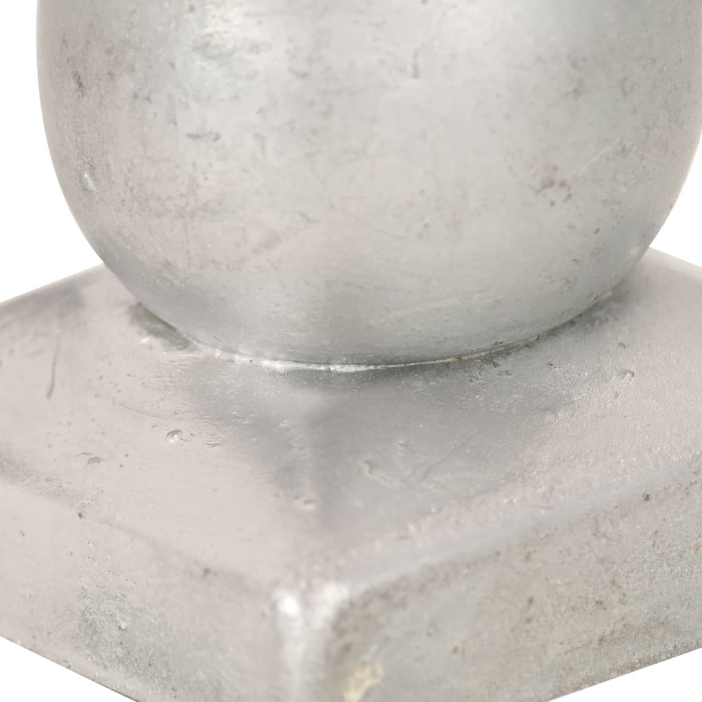 vidaXL Post Caps 6 pcs Globe Final Galvanised Metal 91x91 mm