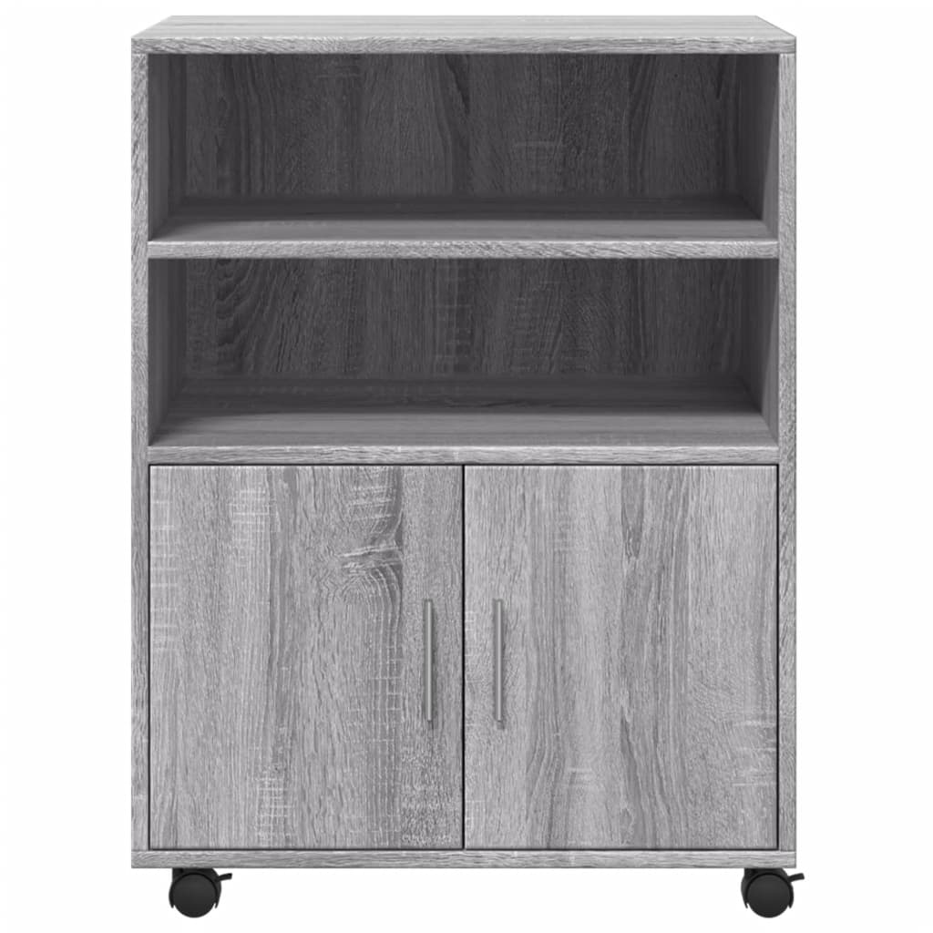 vidaXL Rolling Cabinet Grey Sonoma 60x48x81 cm Engineered Wood