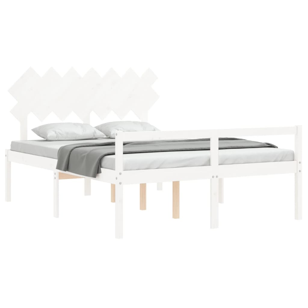 vidaXL Senior Bed without Mattress White 140x200 cm Solid Wood