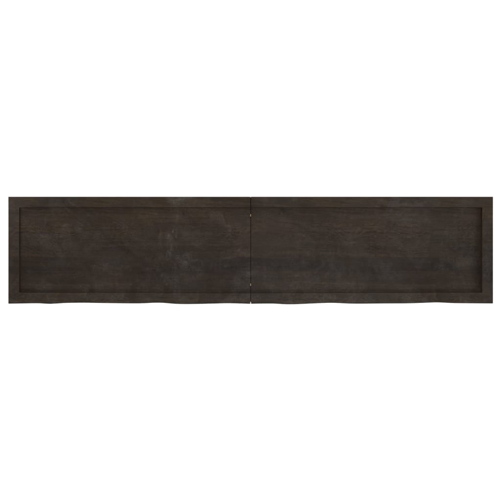 vidaXL Table Top Dark Brown 180x40x(2-6) cm Treated Solid Wood Oak