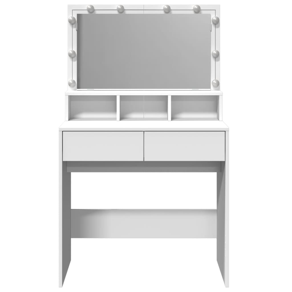 vidaXL Dressing Table with LED White 80x41x134.5 cm